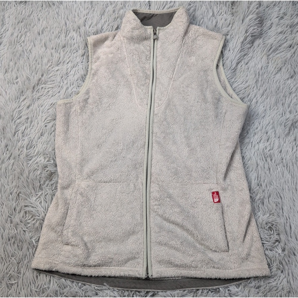 The North Face Vest Womens M Gray Fleece Pockets Gorpcore Zip Up Athletic